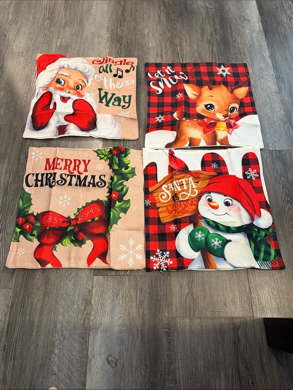 Christmas Holiday Pillow Coverings x4